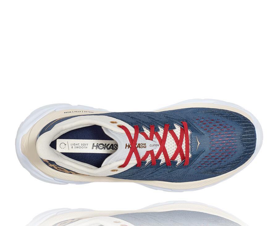 Hoka One One Hardloopschoenen Dames - Clifton Edge - Blauw/Wit - JX0834672